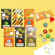 Construction Cards With Stampers For Classroom Birthday Party Favors