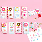Donuts Valentine's Day Cards With Stampers For Classroom Exchange