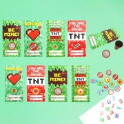 Pixel Miner Valentine's Day Cards With Stampers For Classroom Exchange