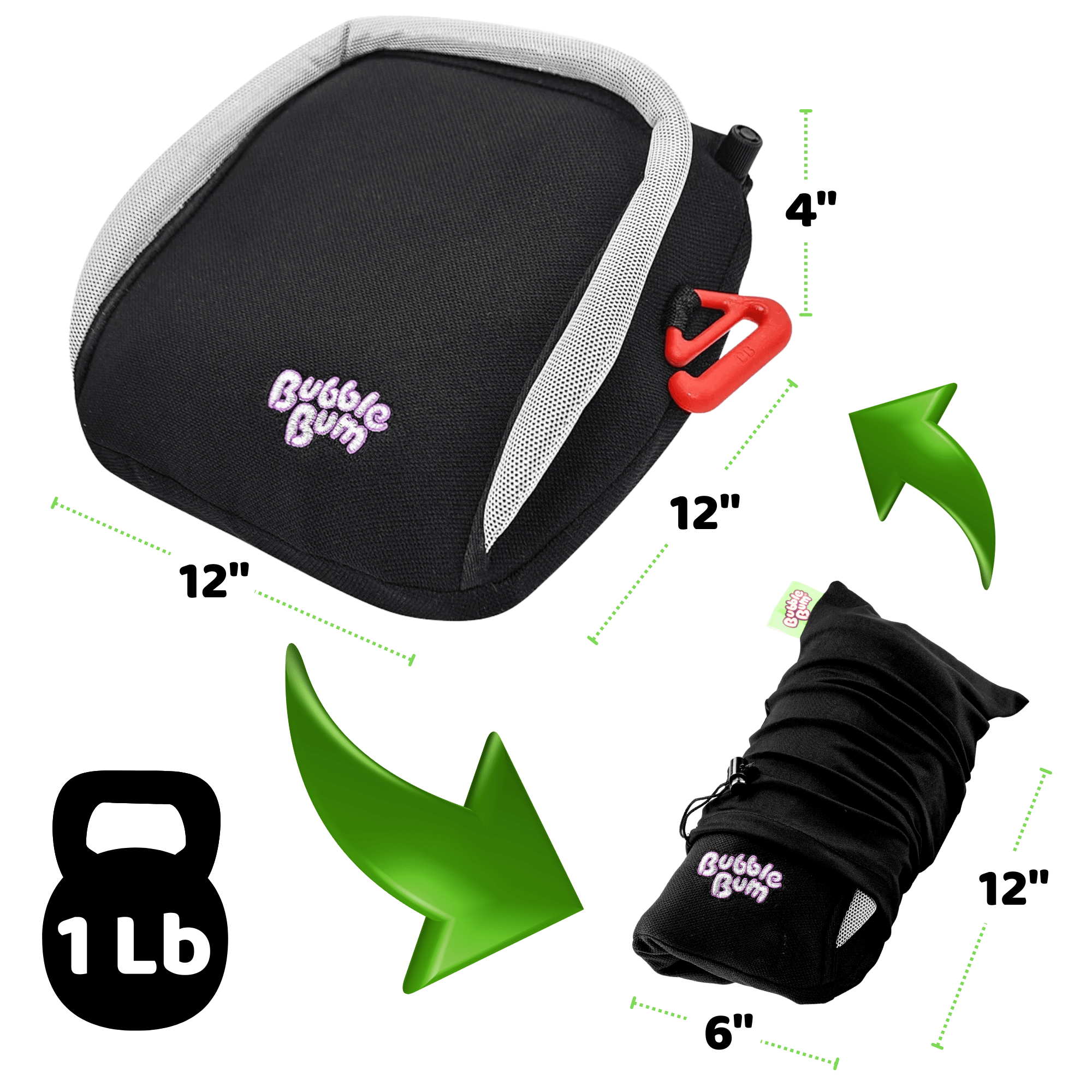 Bubblebum Inflatable Car Booster Seat - Travel Booster Seat - Black Style ✔️
