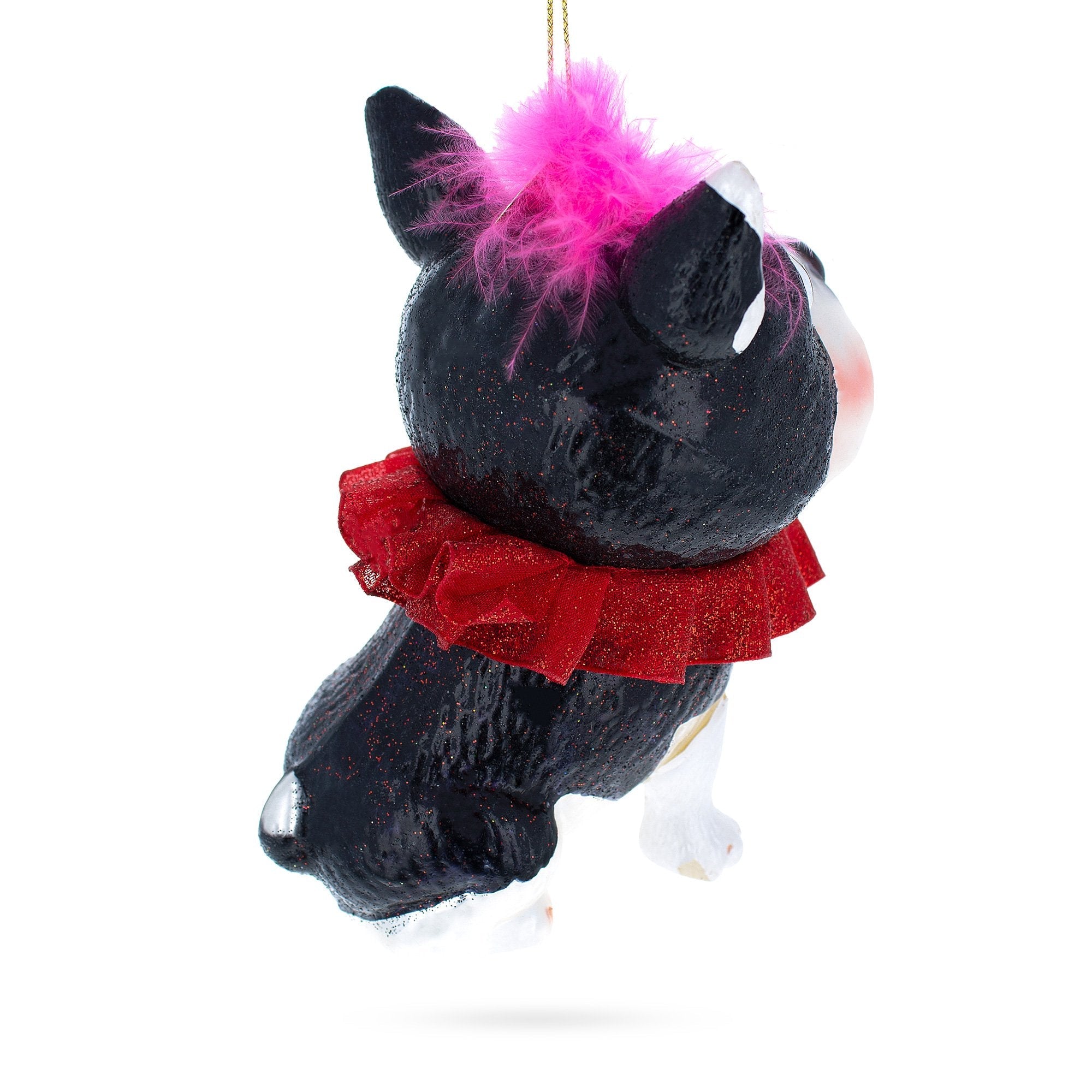 Charming French Bulldog - Blown Glass Christmas Ornament