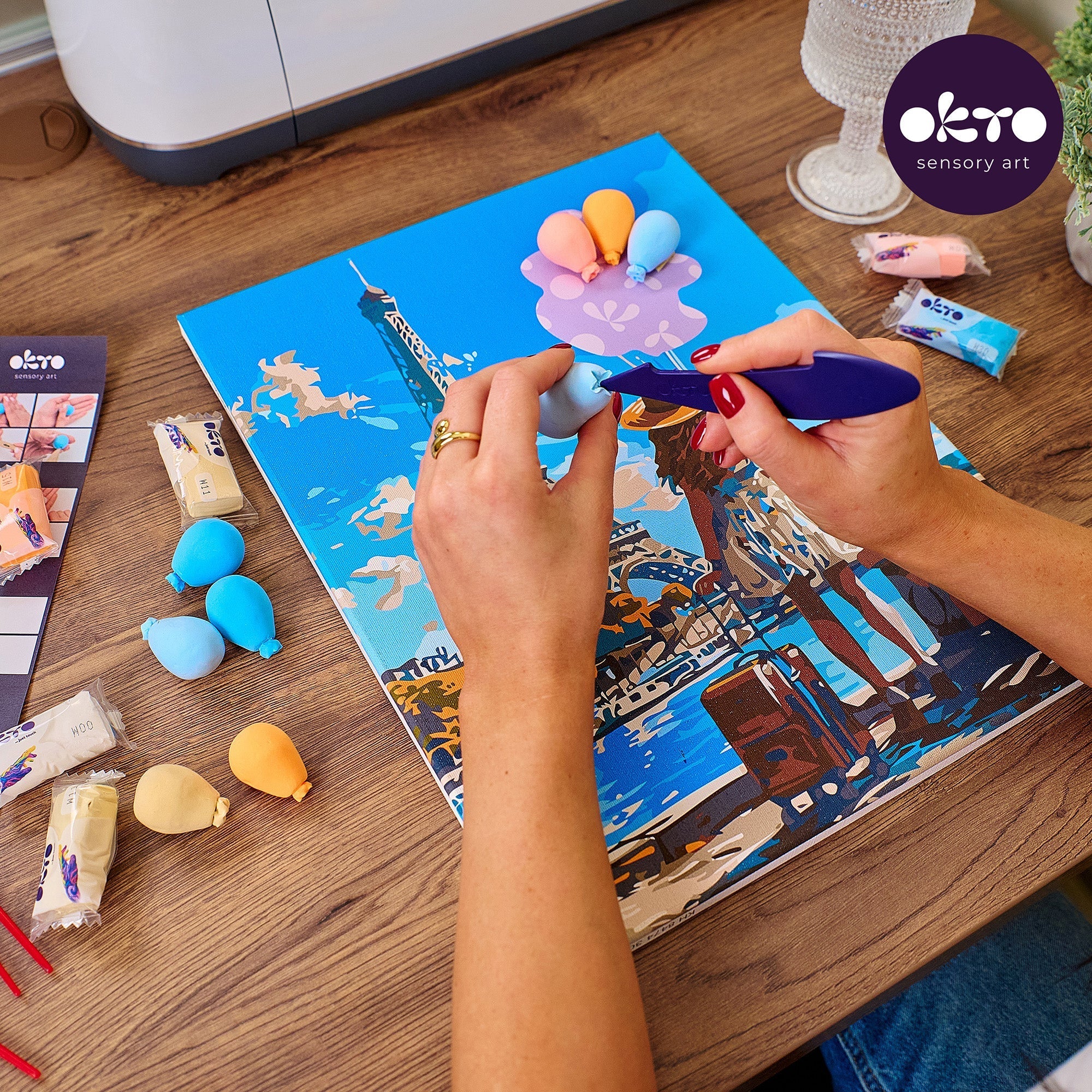 Okto Air-dry Clay 3d Painting Kit – Greetings From Paris (11.8 X 15.7 In)