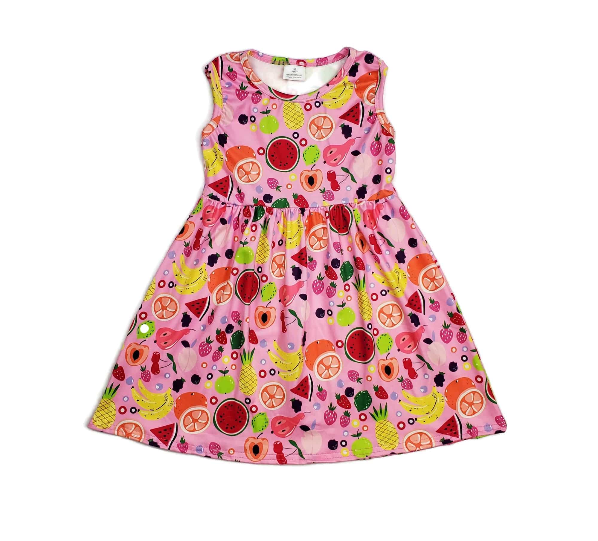 Fruit Salad Milk Silk Tank Dress