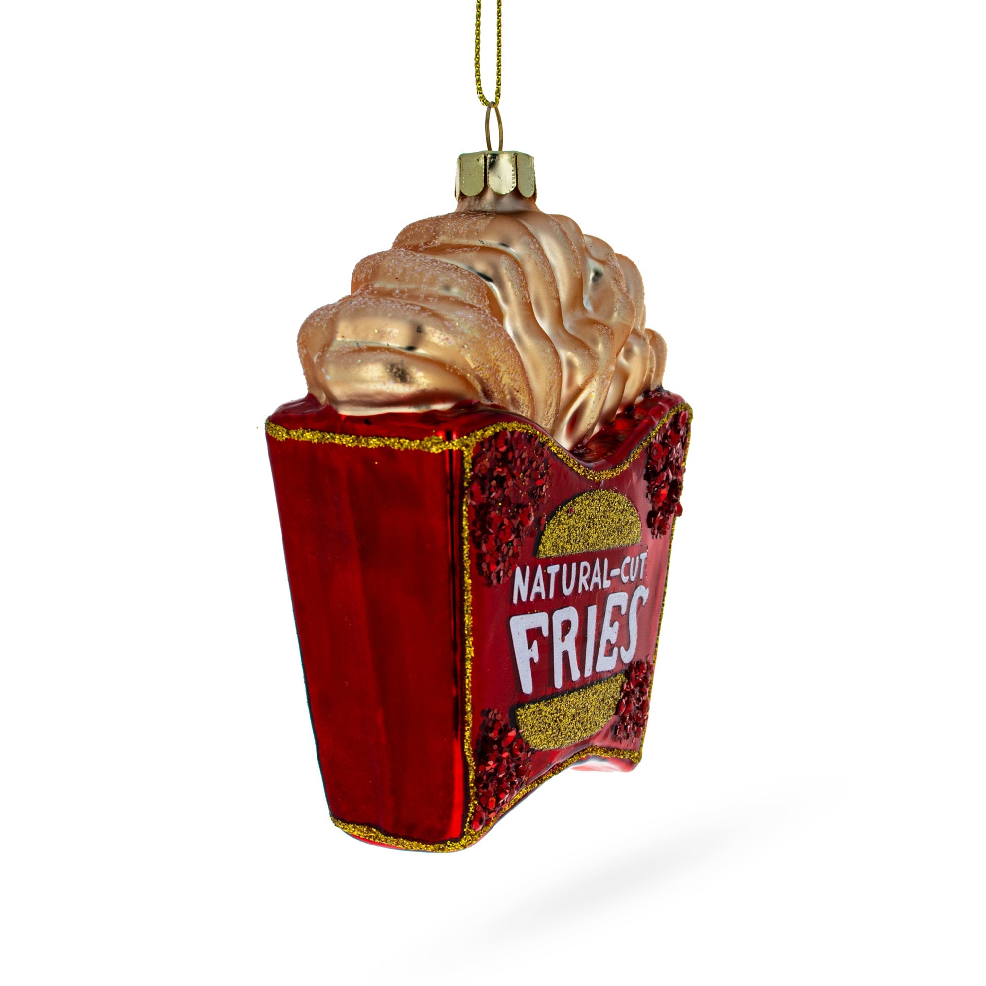 French Fries Glass Christmas Ornament 4.4 Inches