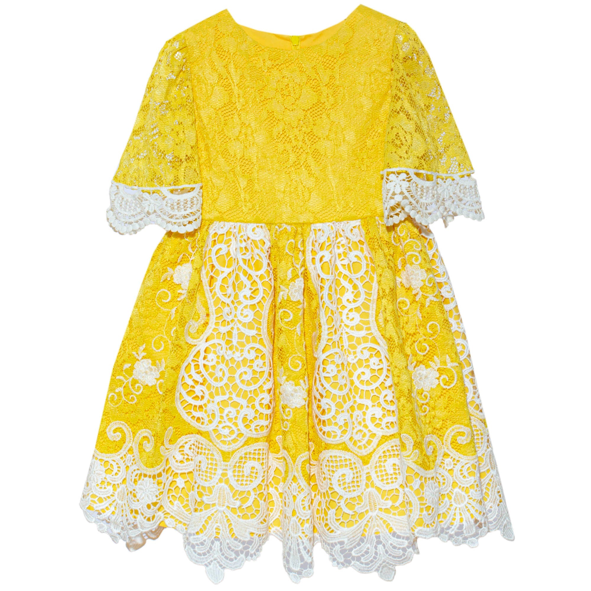 Lace And Yellow Party Dress