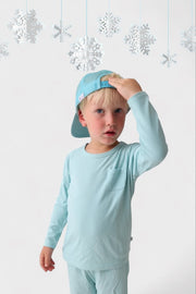 Hazy Blue Rib Dream Pocket Tee
