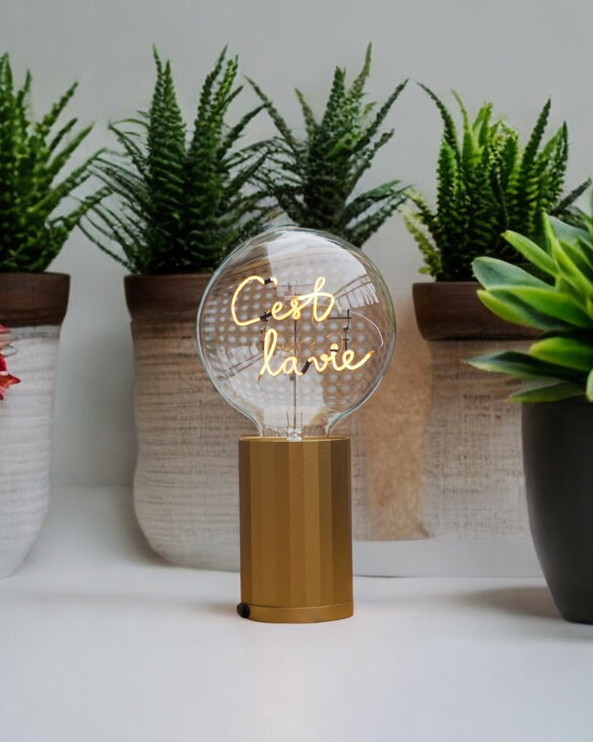 Mitb Bulb C'est La Vie Amber  With Base Table Lamp Portable