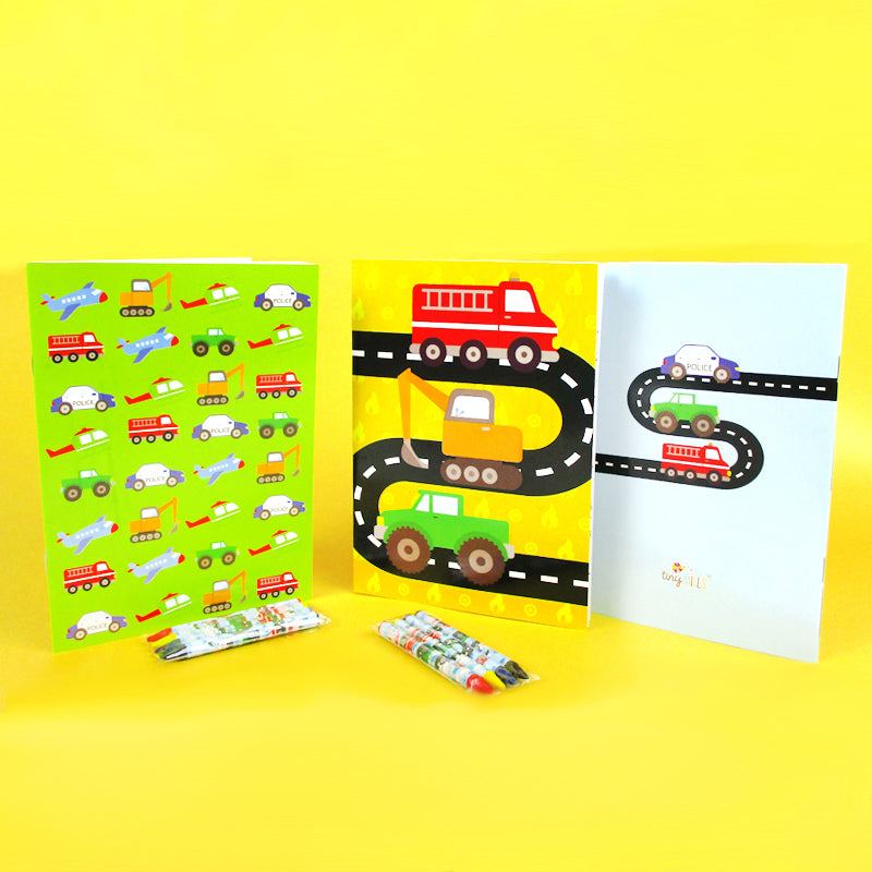 Transportation Vehicles Trains And Construction Coloring Books - Set Of 6 Or 12