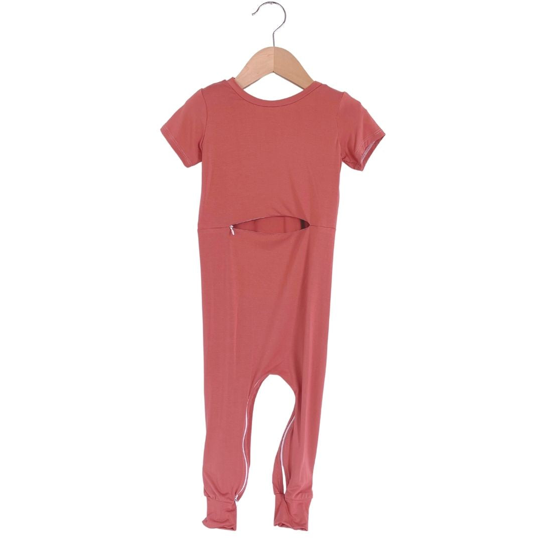 Mauve Bamboo Lyocell Romper With G-tube Access