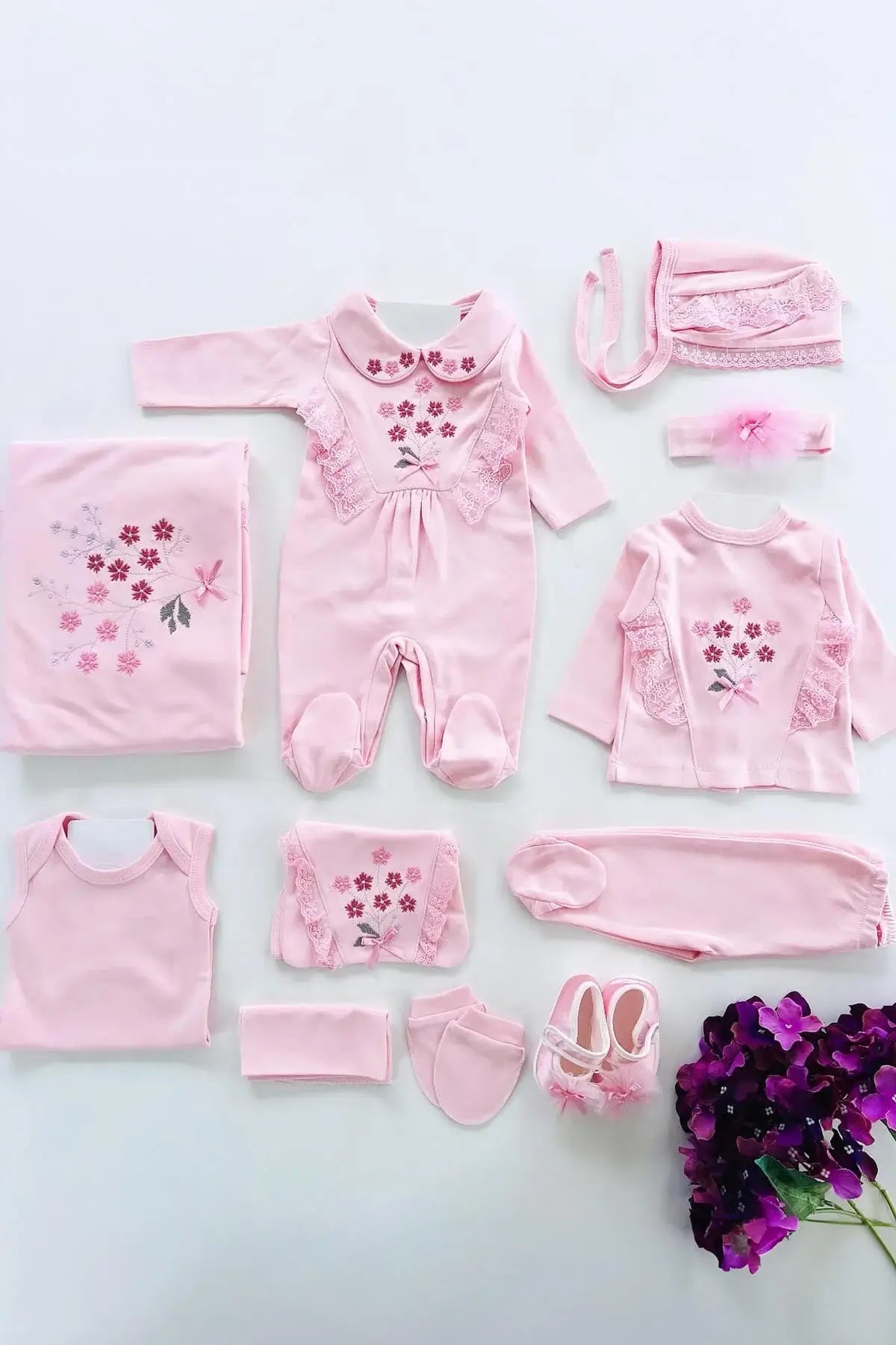 Heidi Newborn Baby Girl Homecoming Outfit Set (11 Pcs)