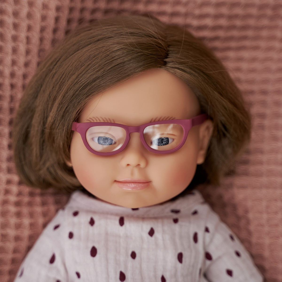 Baby Doll Caucasian Girl With Down Syndrome With Glasses 15''