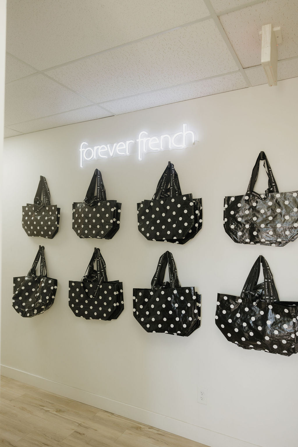 Ff Warehouse Sale Tote Bag | B&w Polka Dot