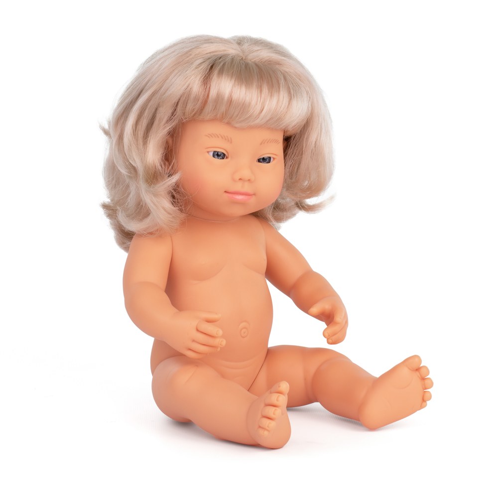 Baby Doll Caucasian Blond Girl With Down Syndrome 15''