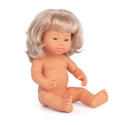 Baby Doll Caucasian Blond Girl With Down Syndrome 15''