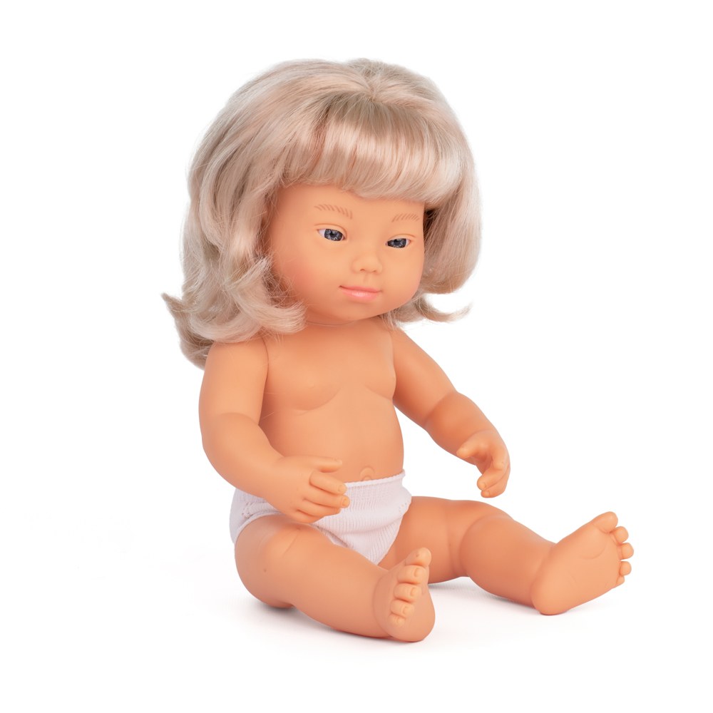 Baby Doll Caucasian Blond Girl With Down Syndrome 15''
