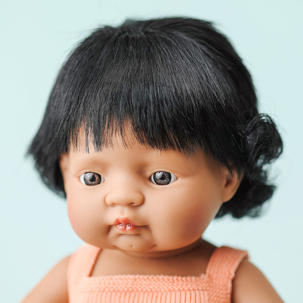 Baby Doll Hispanic Girl 15” (Salmon Rompers)