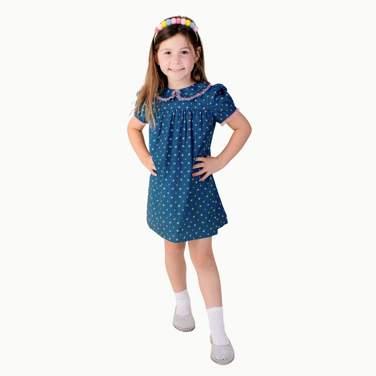 Lace Trim Dress In Space (tulle)