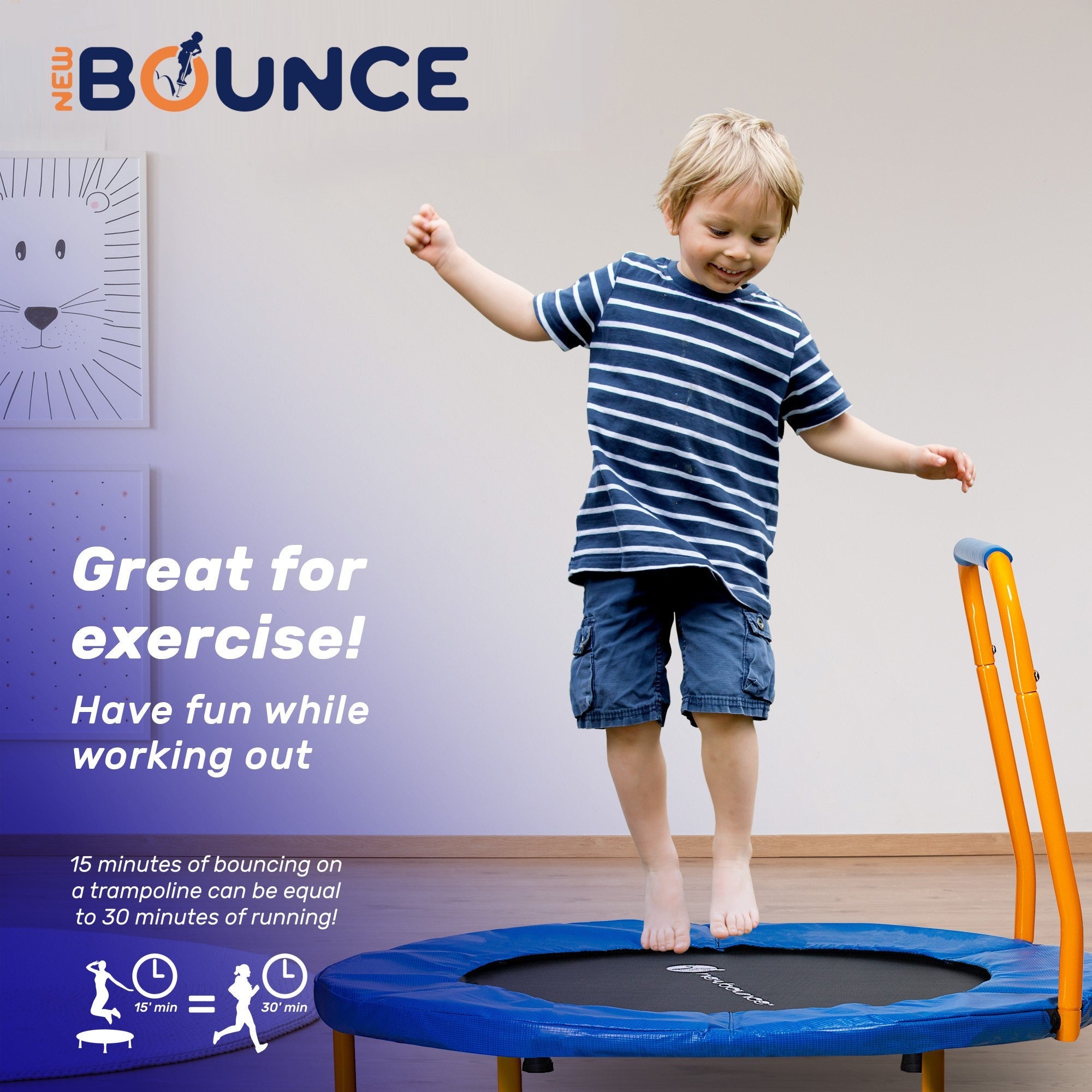36" Mini Trampoline With Handlebar