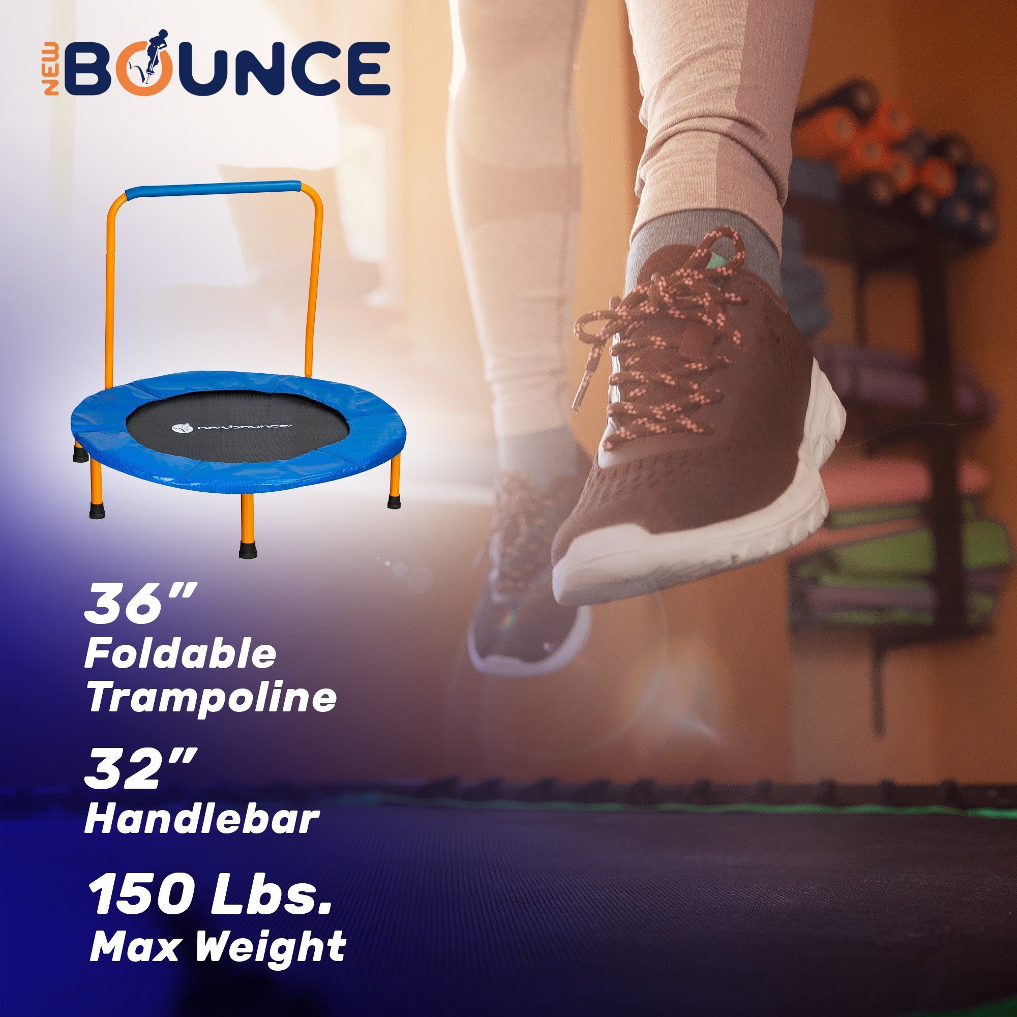 36" Mini Trampoline With Handlebar