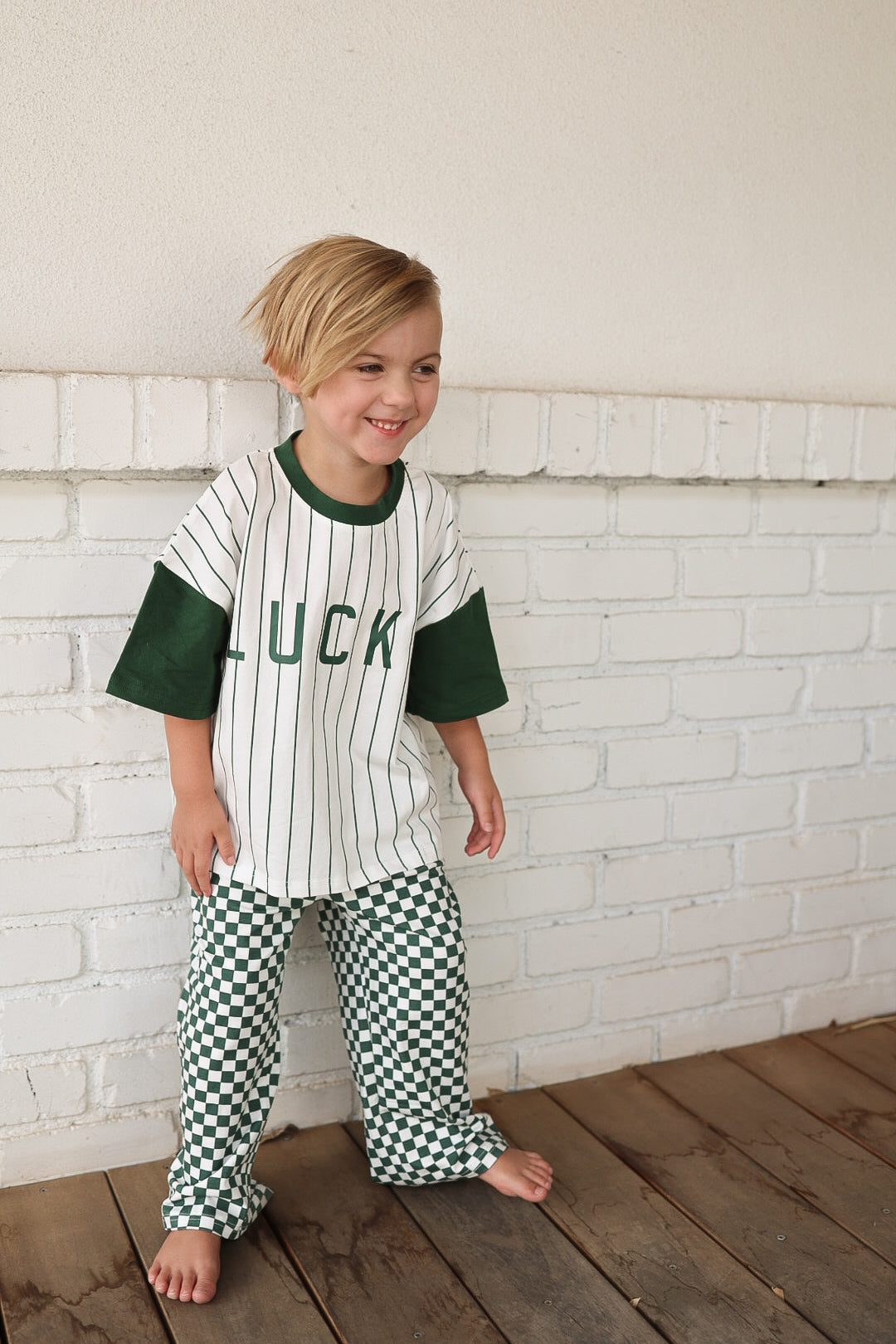 T-shirt & Pant Set | Lucky Micro Check