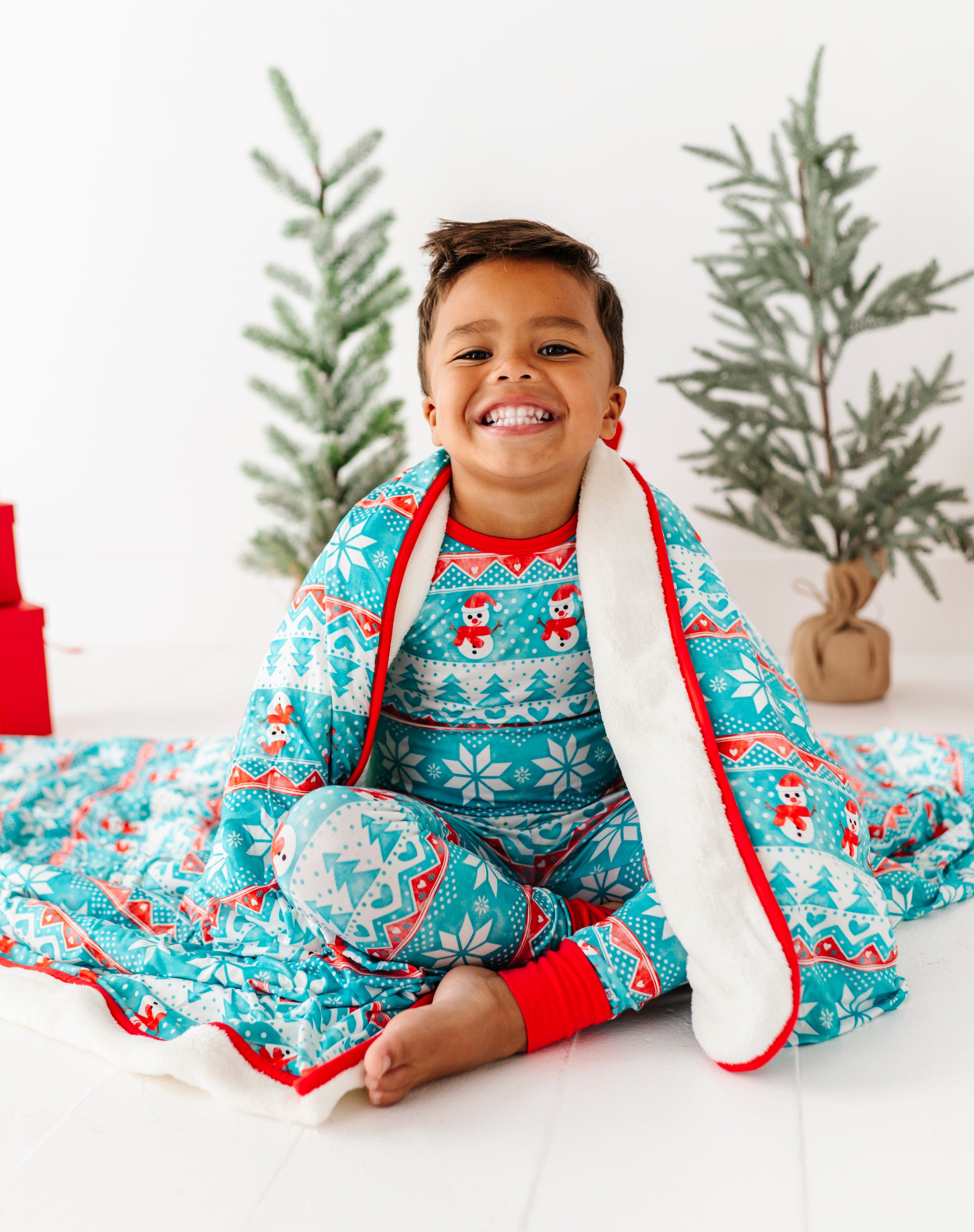 Frosty Fair Isle Plush Toddler Blanket