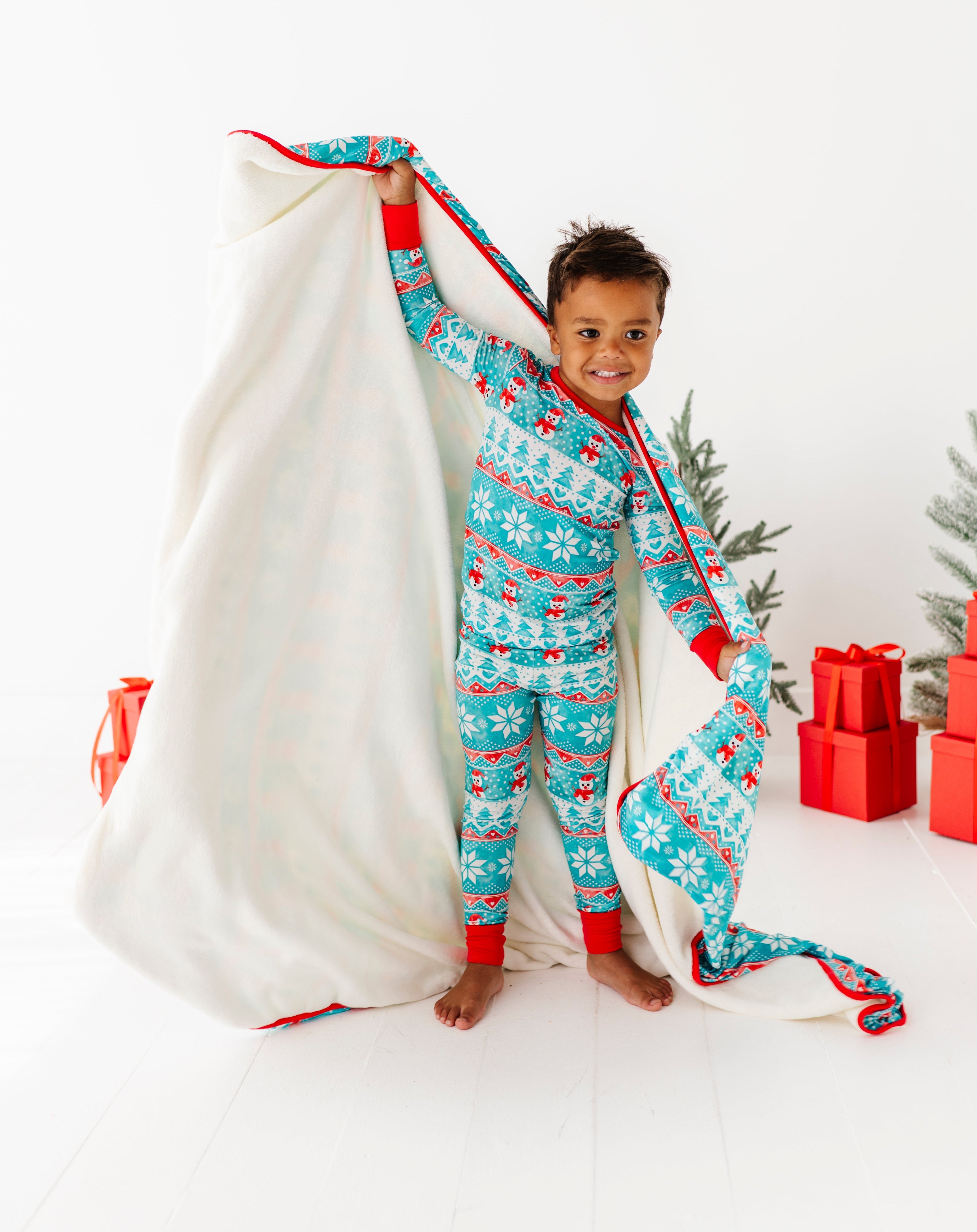 Frosty Fair Isle Plush Toddler Blanket