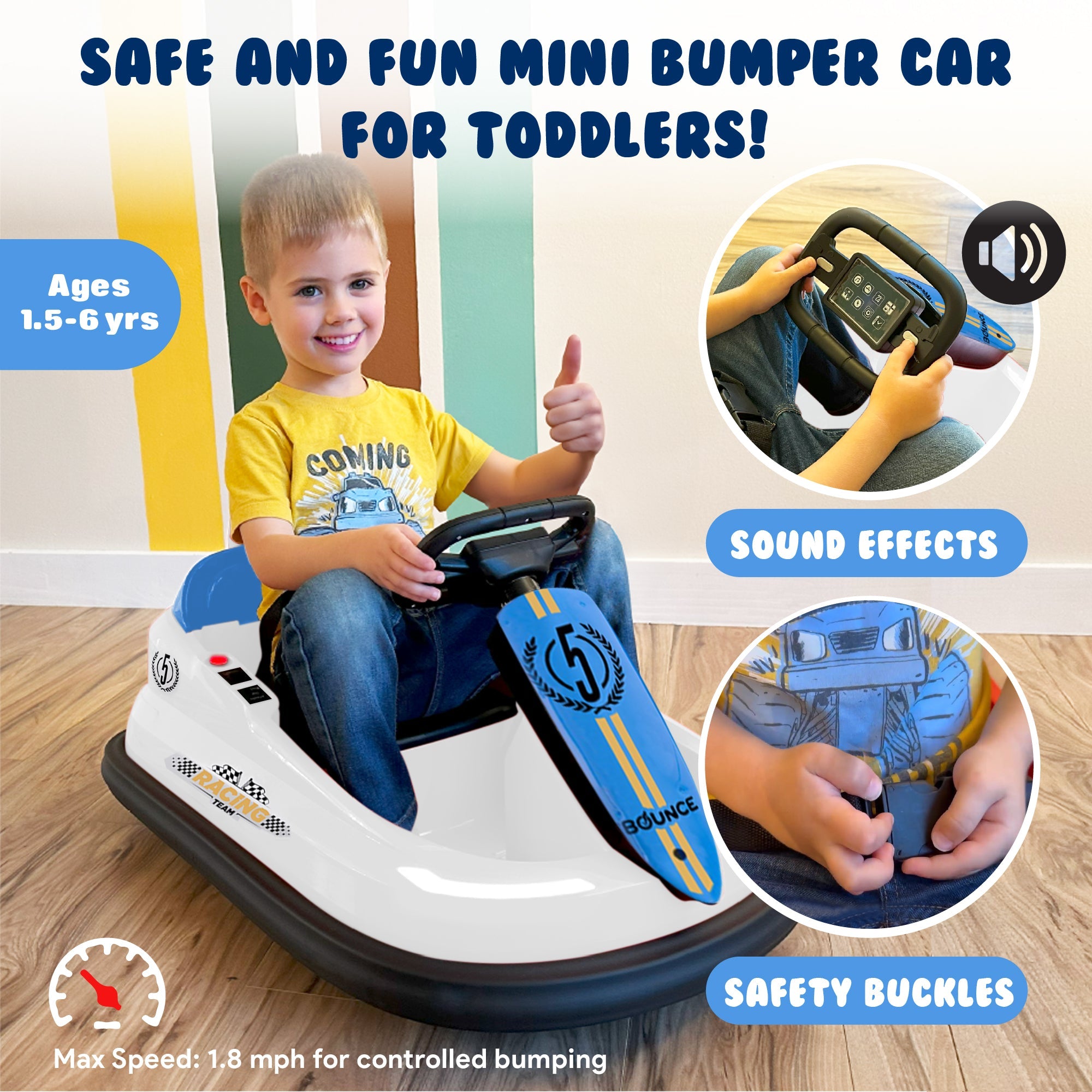 Bumper Car For Toddlers - Ages 1.5-6 Years