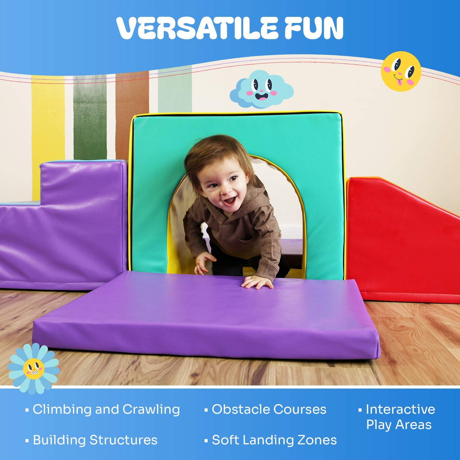 Toddler Climbing Toys - Soft Play Set For Kids (6 Pc Set)