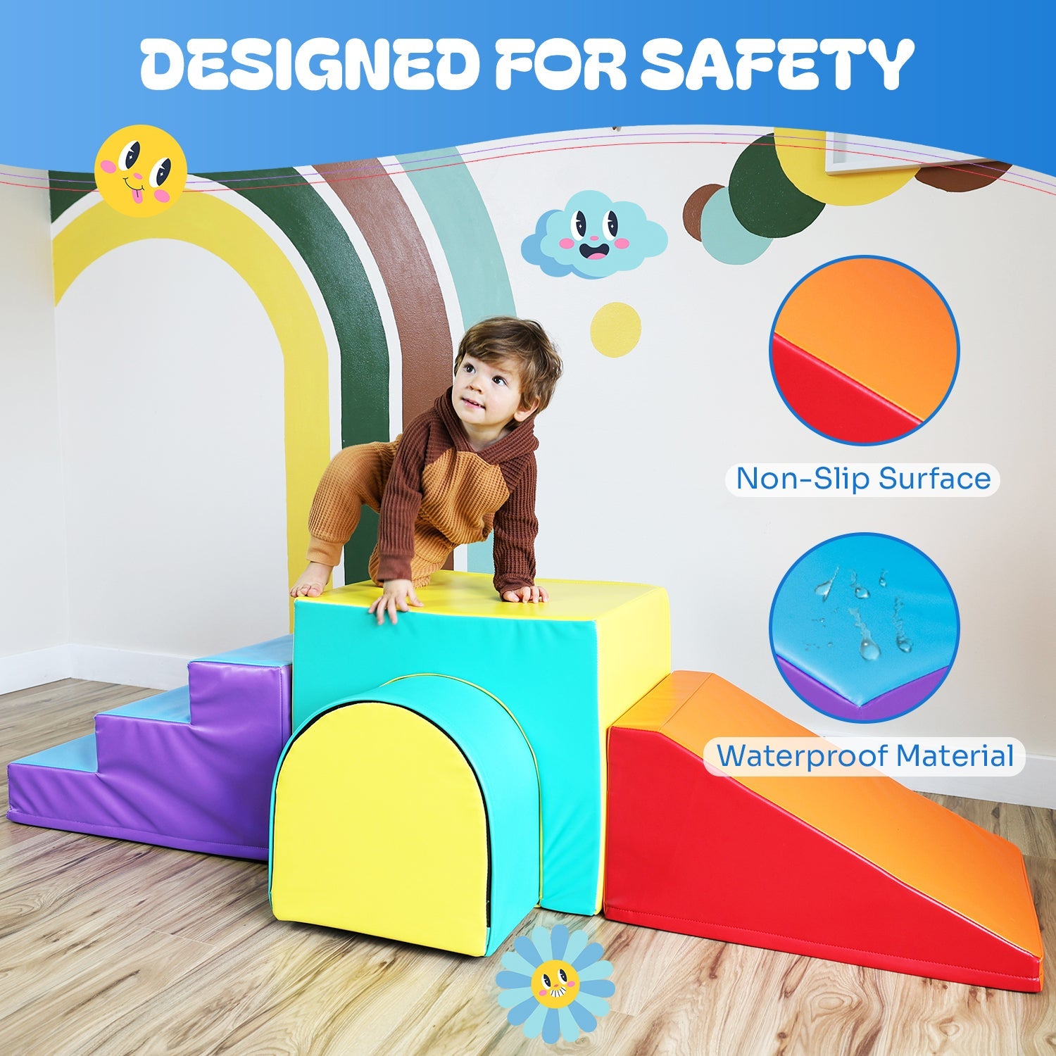 Toddler Climbing Toys - Soft Play Set For Kids (6 Pc Set)