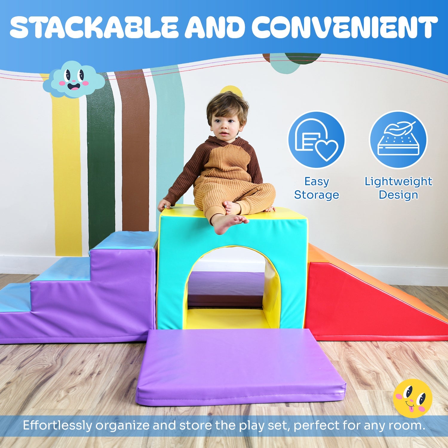 Toddler Climbing Toys - Soft Play Set For Kids (6 Pc Set)