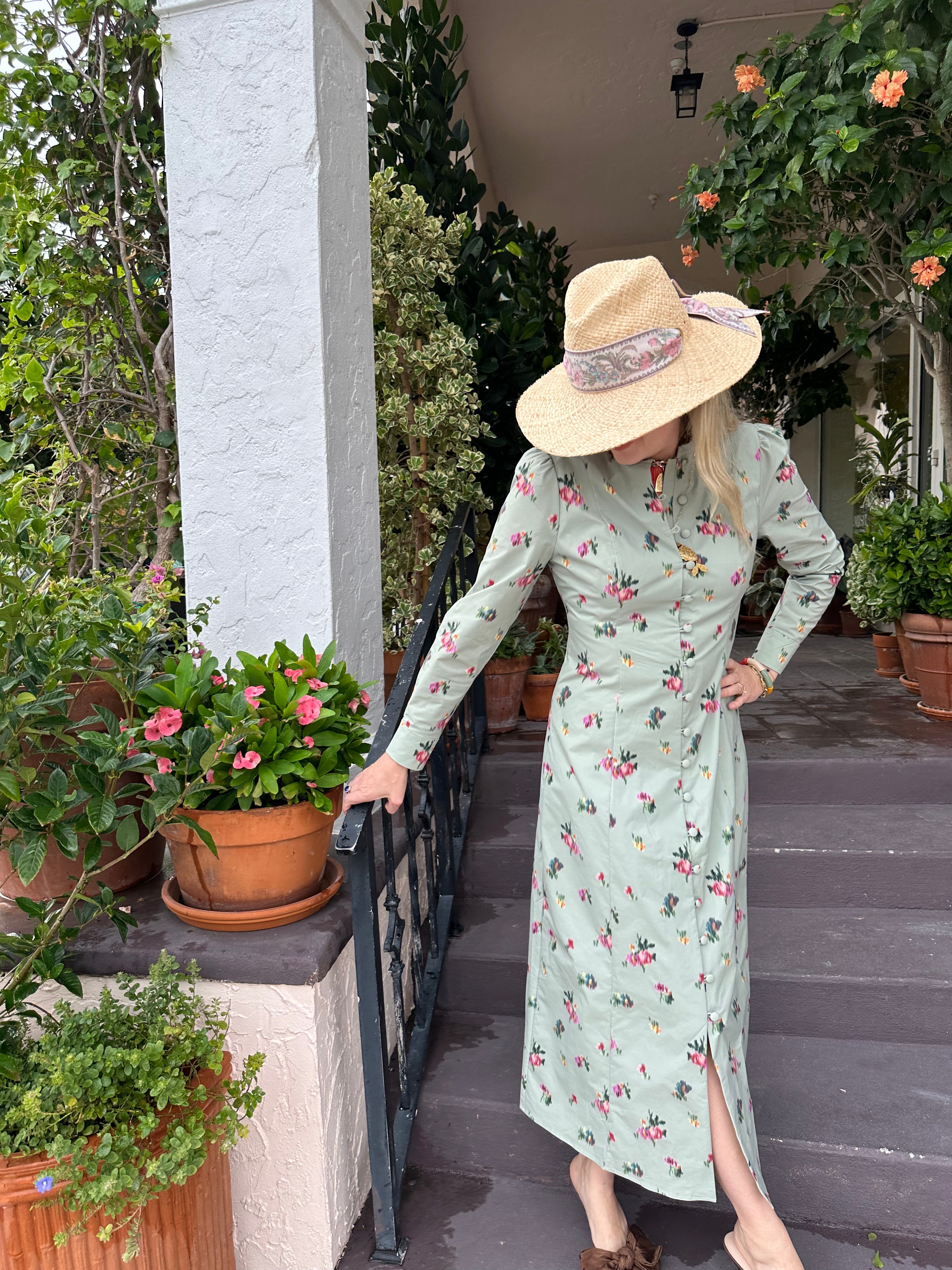 Oleander Sun Hat - Wide French Blue Grosgrain Ribbon