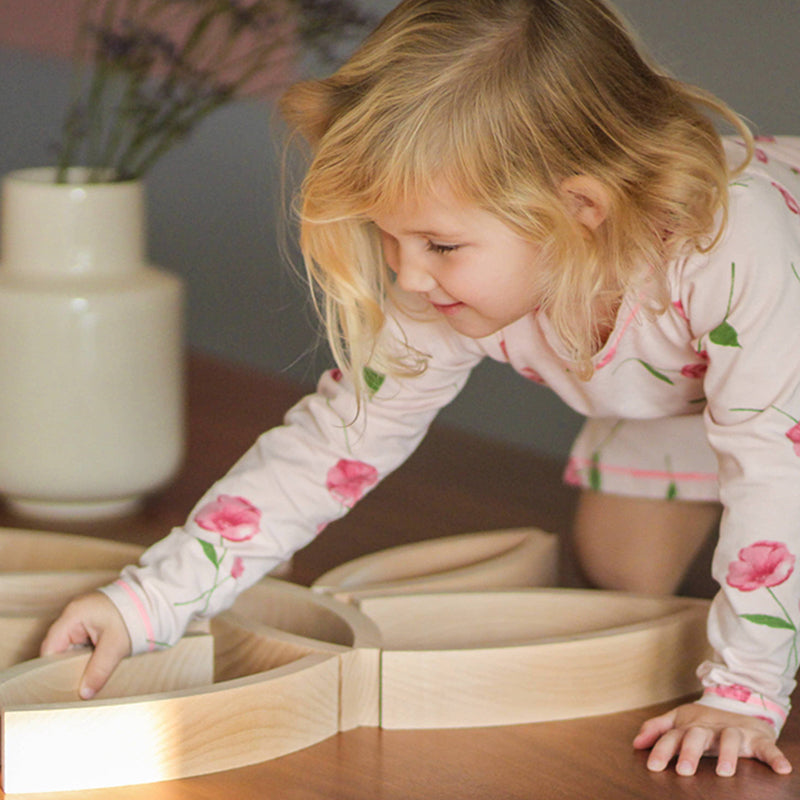 42 Pcs Combination Set With 12 Large And 30 Mini Curved Natural Wooden Building Blocks