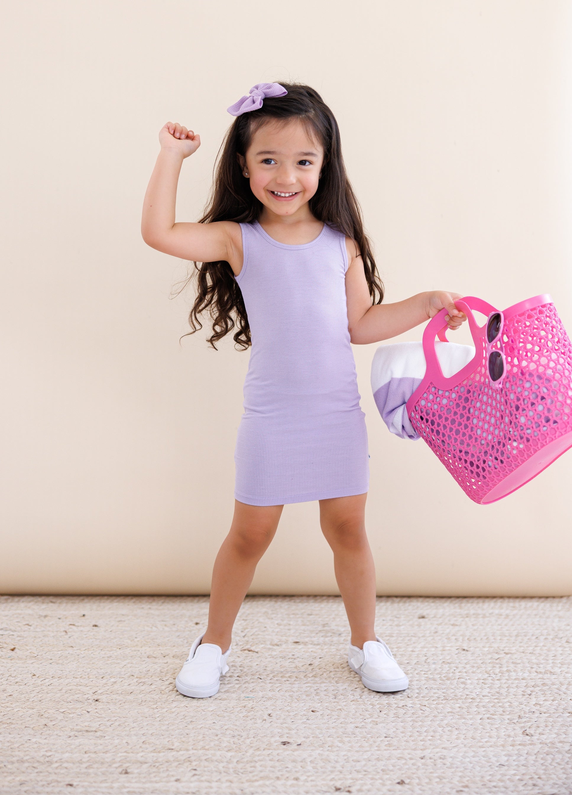 Lavender Ribbed Tank Dress