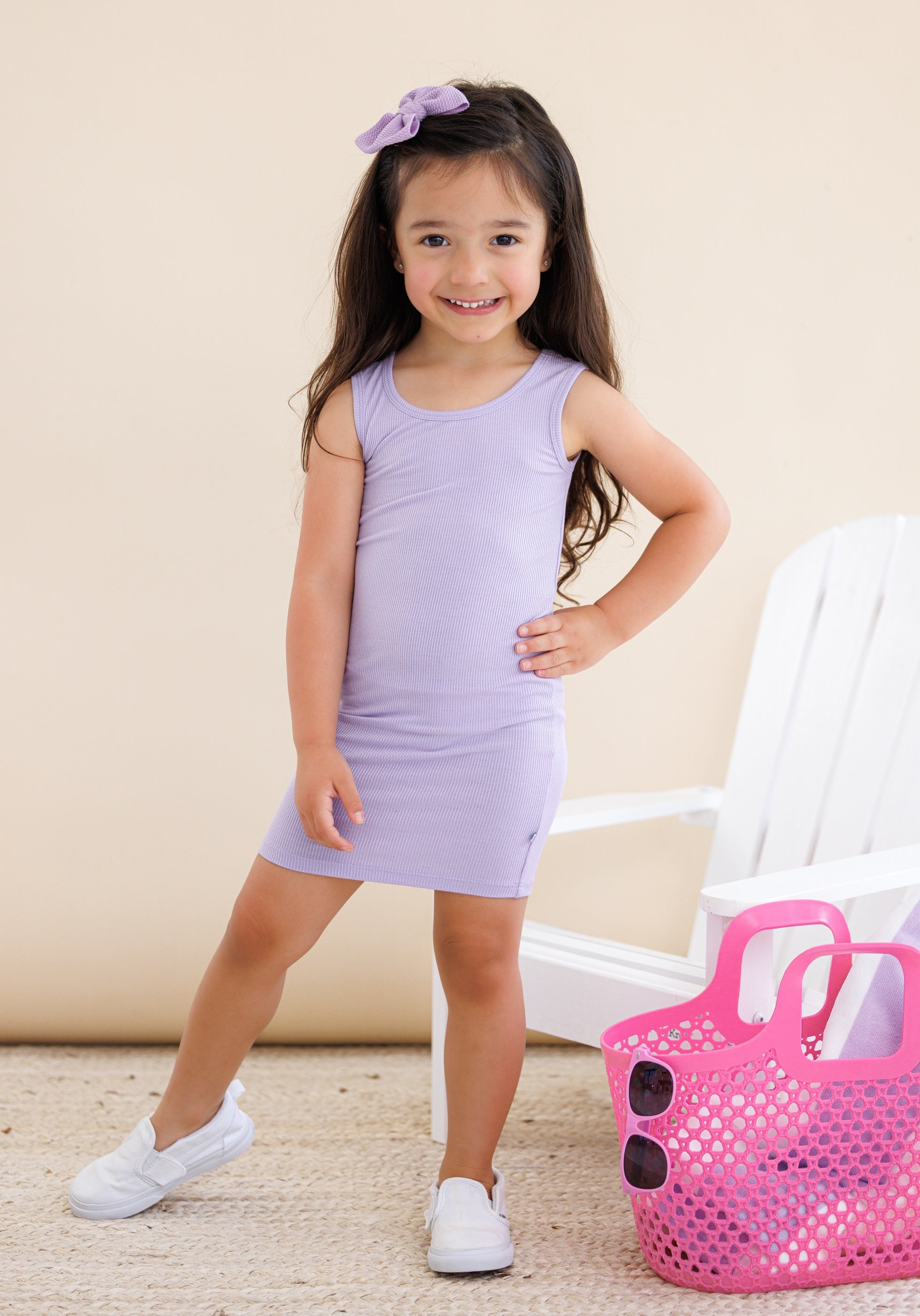Lavender Ribbed Tank Dress