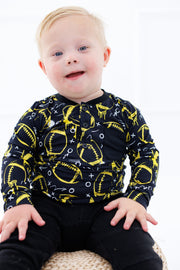 Graffiti Football Henley T-shirt : Black And Yellow/gold