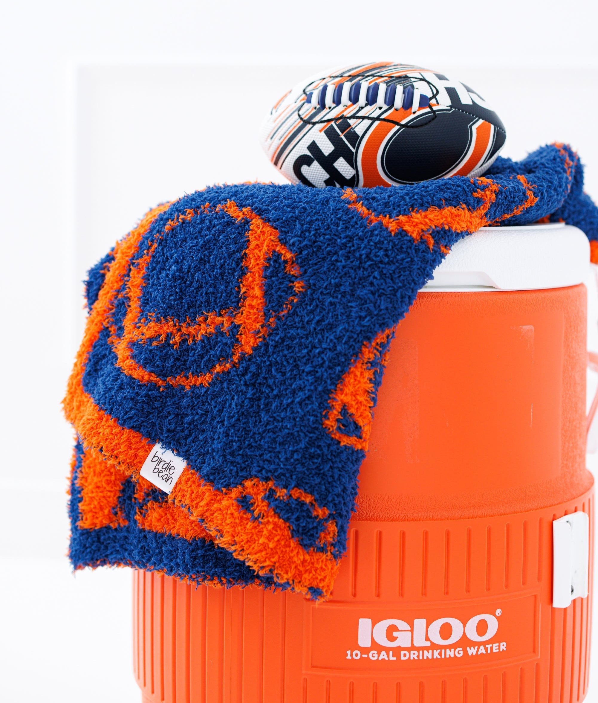 Football Blanket- Blue/orange - Stroller