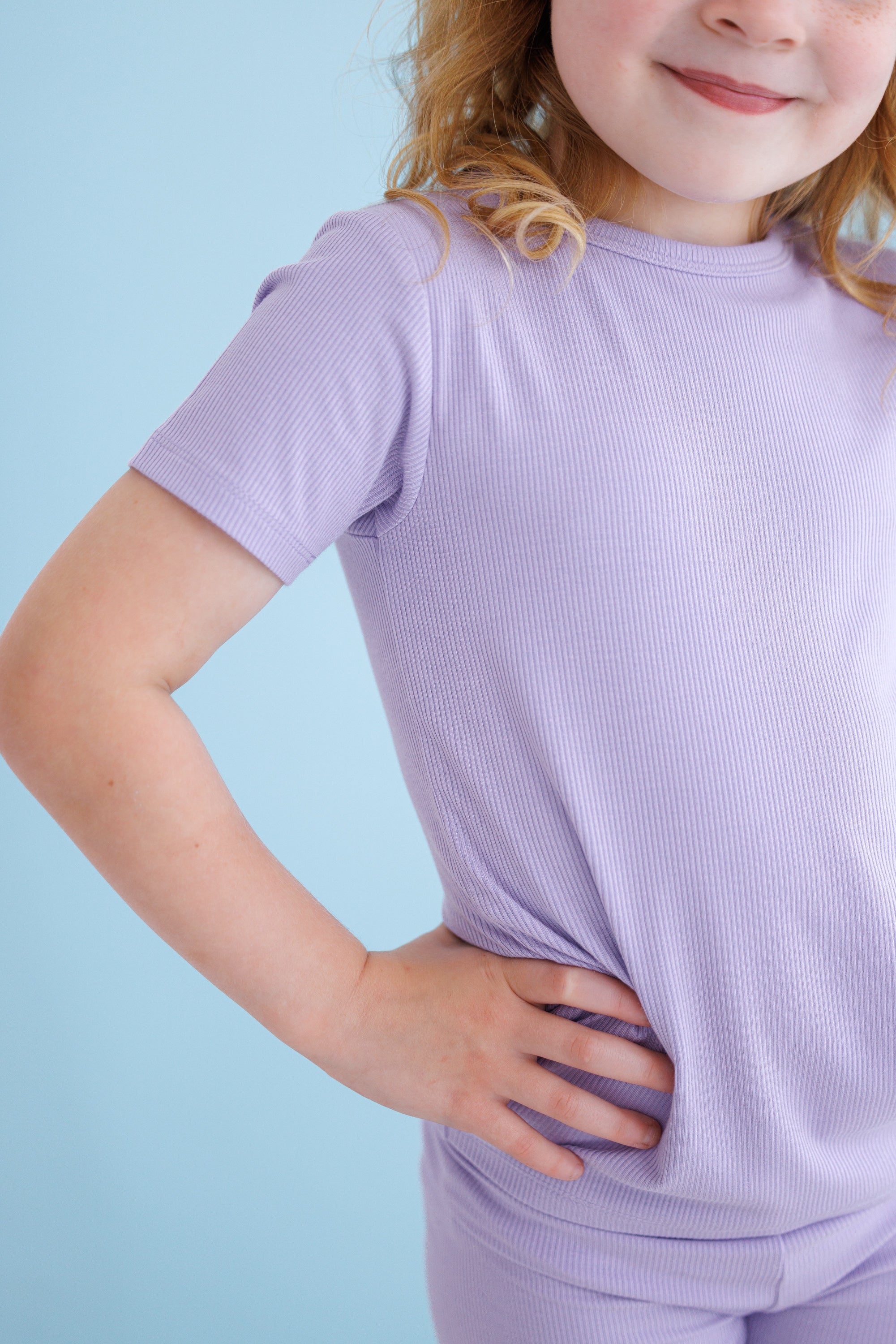Lavender Ribbed 2-piece Pajamas