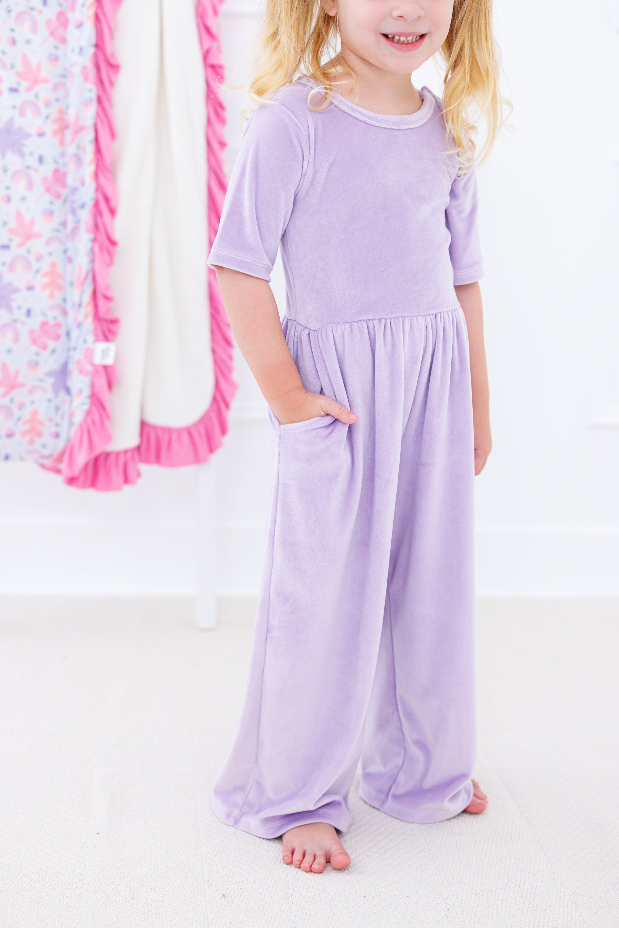 Lavender Velvet Leggy Jumpsuit