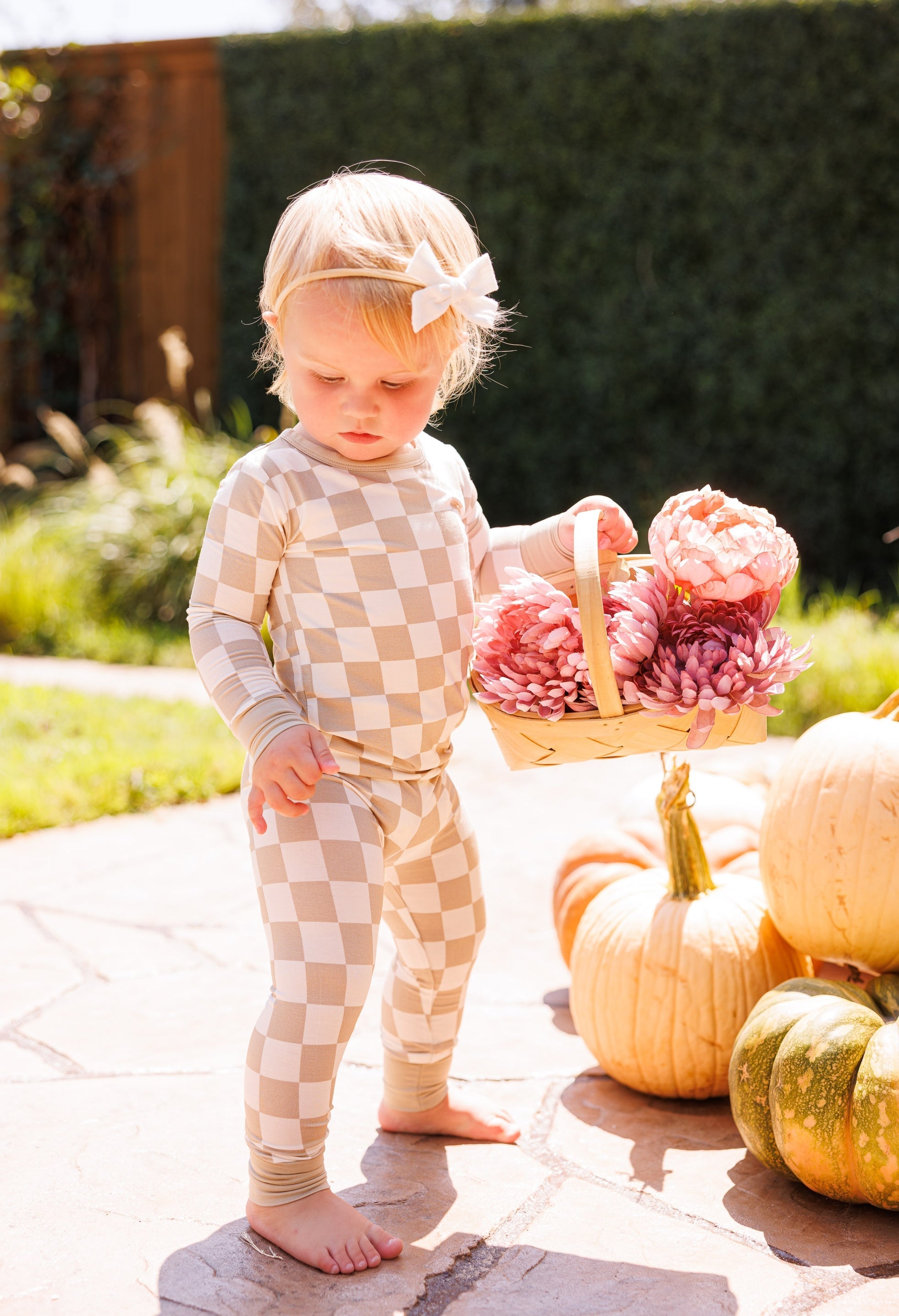 Oat Check 2-piece Pajamas