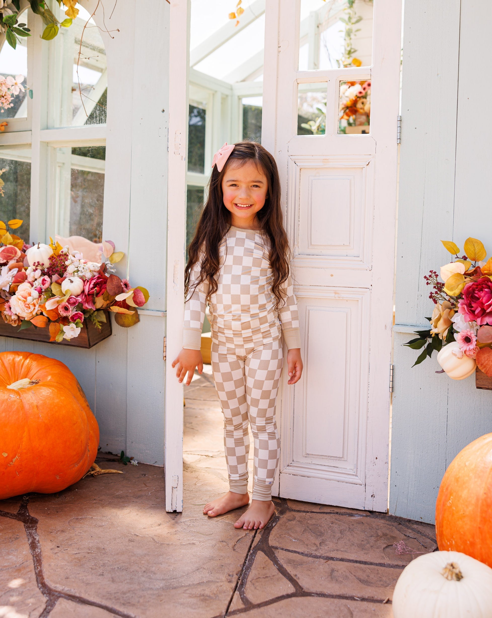 Oat Check 2-piece Pajamas