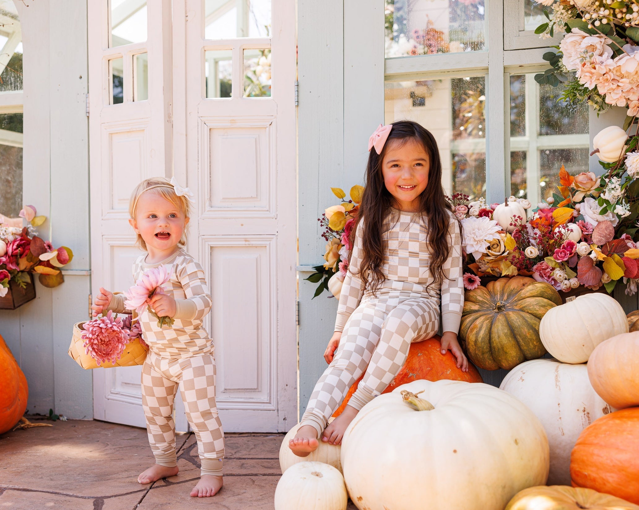 Oat Check 2-piece Pajamas
