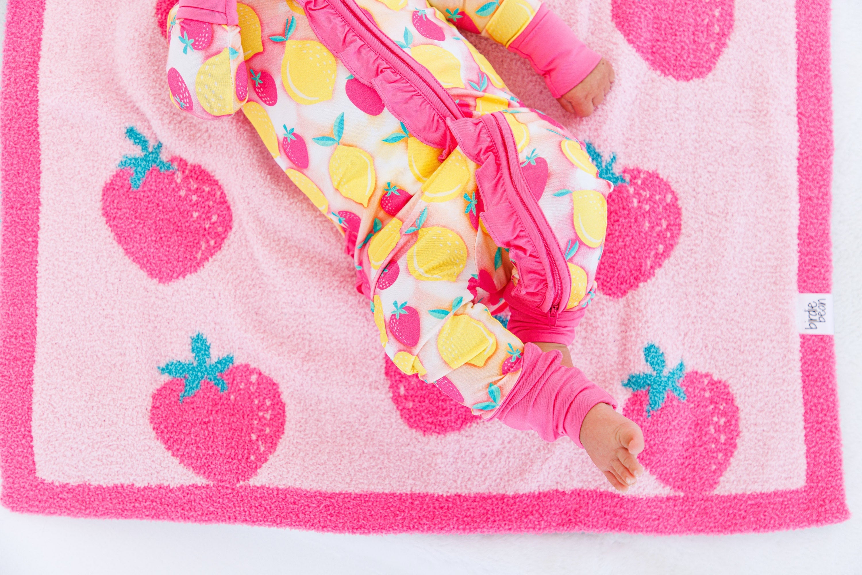 Strawberry Microfiber Birdie Blanket- Stroller