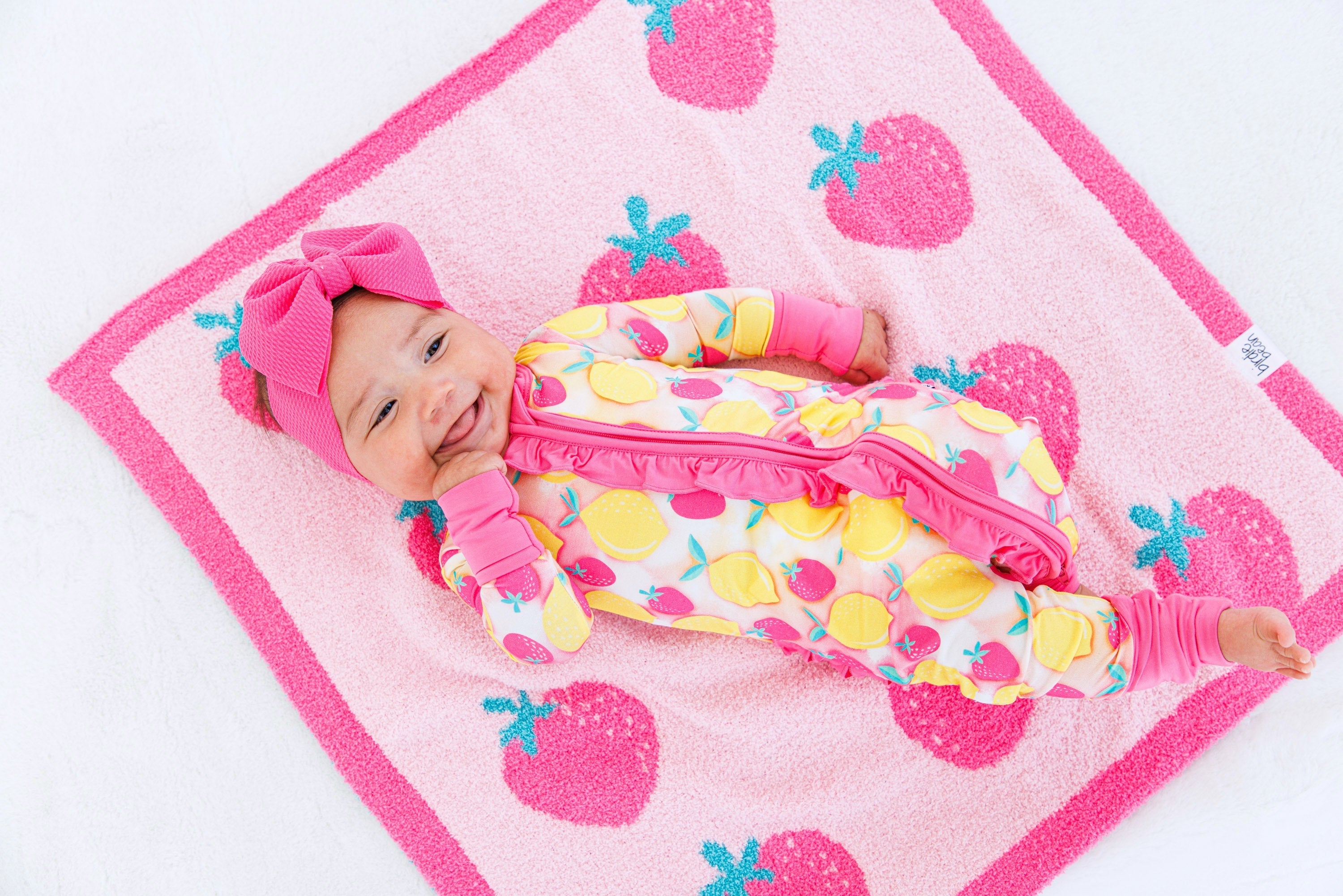 Strawberry Microfiber Birdie Blanket- Stroller