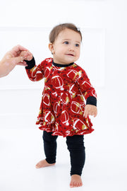 Graffiti Football Peplum Set : Red And Gold