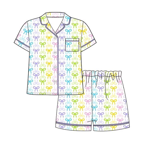 Tweenstyle By Stoopher - Pastel Bow Bamboo Loungewear Set