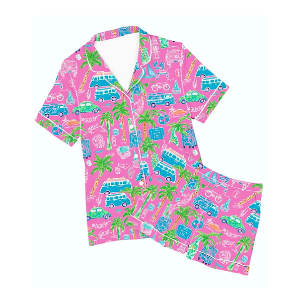 Tweenstyle By Stoopher - Tropical Silky Shorts Loungewear Set