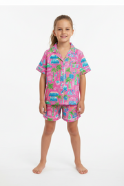 Tweenstyle By Stoopher - Tropical Silky Shorts Loungewear Set