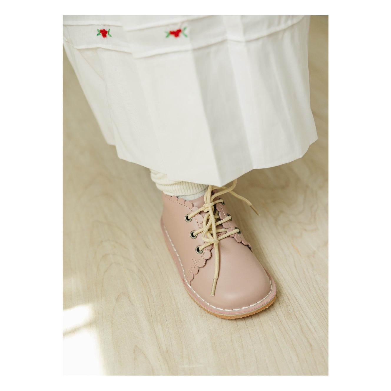 Georgie Scalloped Lace Up Boot