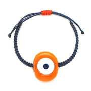 Pumpkin Glass Evil Eye Bracelet