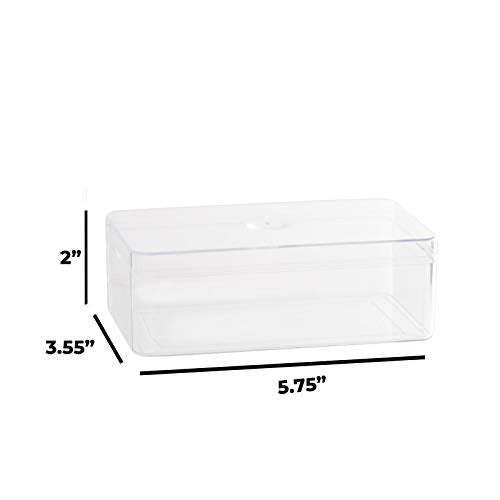 Clear Acrylic Boxes 5.75"x3.55"x2" 16 Pack